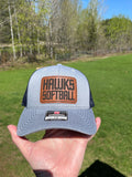 Hermantown Softball Trucker Hat Leather Patch