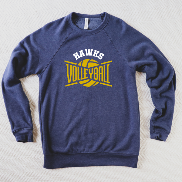 Hermantown Volleyball Adult Crew Curved Bella