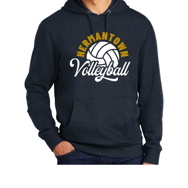Hermantown Volleyball District Hoodie Unisex Curved Cursive