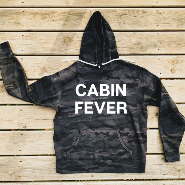 Cabin Fever Camo Hoodie (Block Font Style)