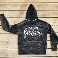 Cabin Fever Camo Hoodie (Script Font Style)