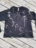 Distressed Bleach Dye Crew Sweatshirt