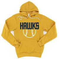 Hermantown Hawks Softball Adult Hooded Sweatshirt Bella